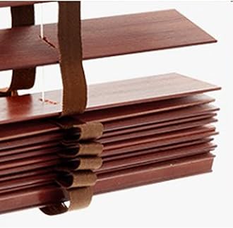 Blackout Venetian Blinds, Real Wood Blinds for Windows, Indoor and Outdoor Horizontal Blinds, 60/70/80/90/100/110cm Wood Venetian Shades,WxH-50x120cm/20 * 47in