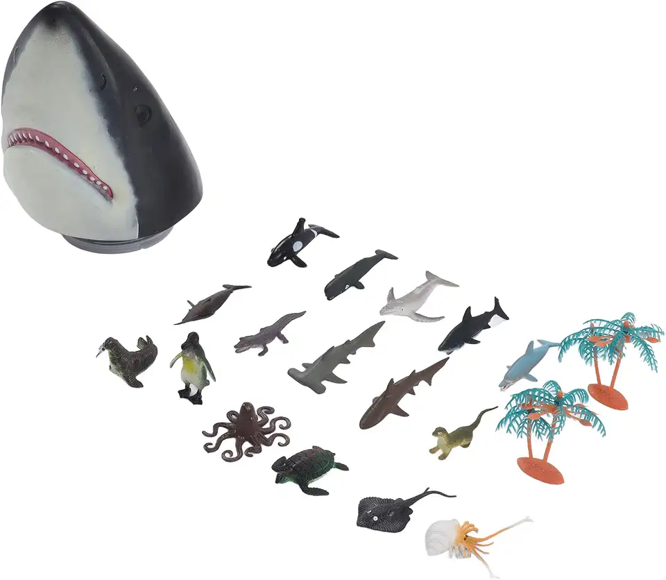 Fish Hand Puppet Set with Lifelike Design for Interactive Play, Includes 16 Animal, Non-Toxic Plastic, Perfect for Kids