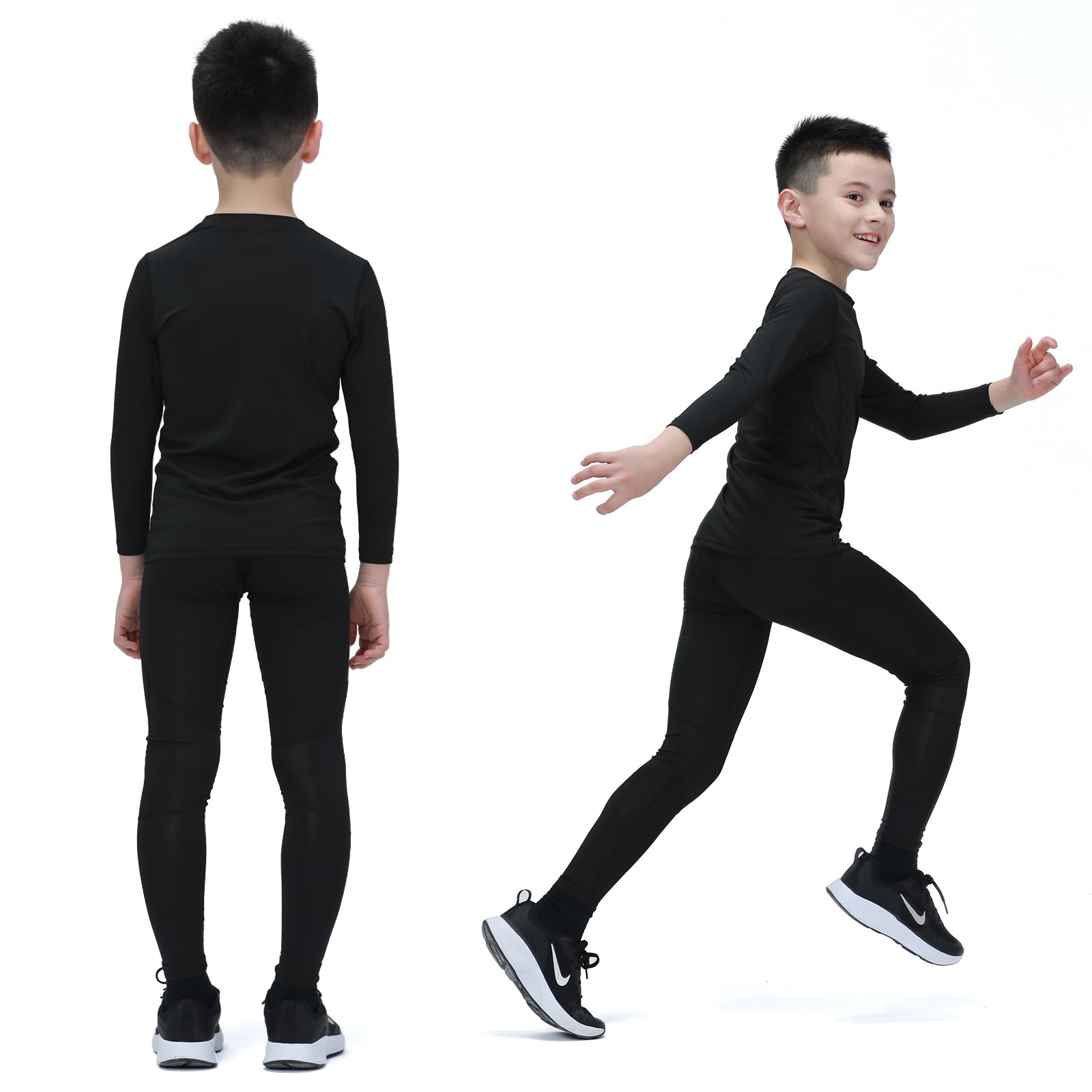 Leeboom Bambini Intimo Termico Set di Biancheria Termica Bambin Manica Lunga Funzionale E da Sci da Bambina E Bambino Traspirante Intimo Termico Set Base Layer E Isolante per Sci Tuta Termica