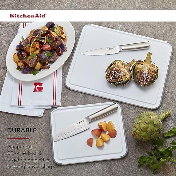 KitchenAid - Cutting Board Set, Durable with Non-Slip Edges & Double-Sided Surfaces, Ideal for Meat, Vegetables, Fruits (Set of 2) by KitchenAid - Image 2