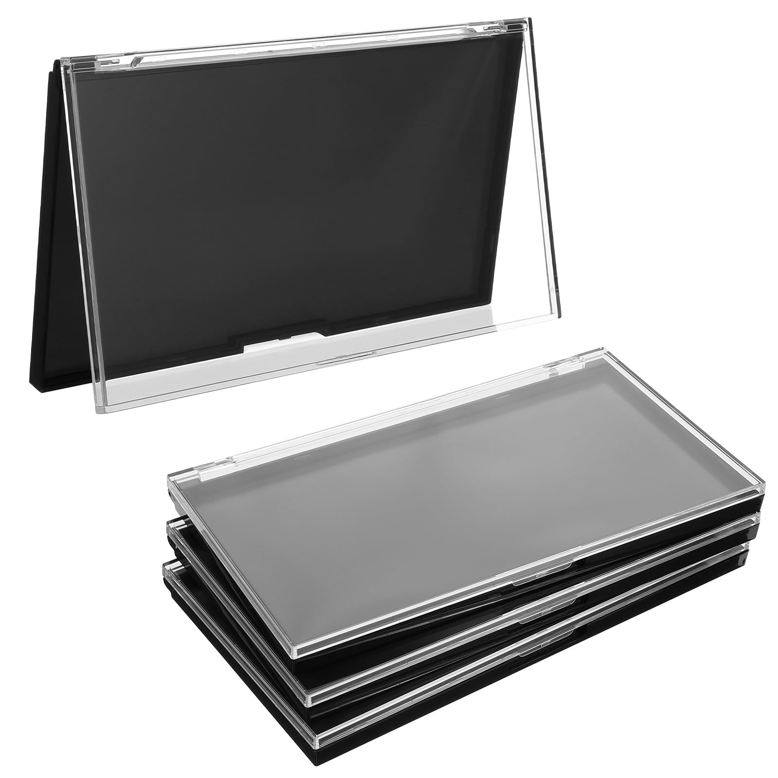 Magnetic Makeup Palette with Transparent Top, 3 Pieces Empty Eyeshadow Pan Dispenser Storage Box with 60 Self-Adhesive Metal Stickers for DIY Cosmetics, Lipstick, Blush Powder-picture-32