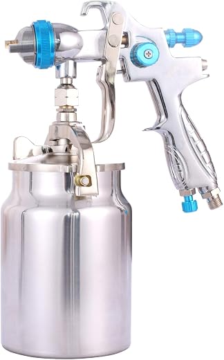 Professional HVLP Siphon Feed Spray Gun -1000cc Non-drip Paint Cup with Nozzle...