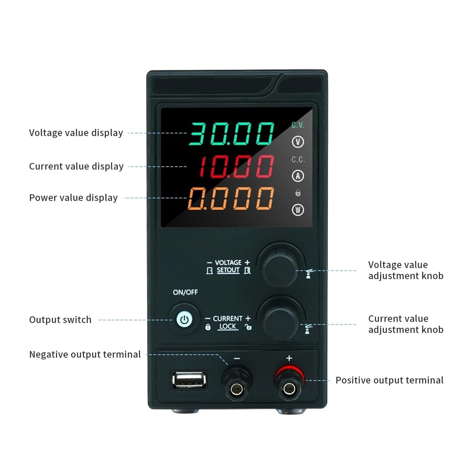 Fuente de alimentación CC de 220V a 32V 64V 150V Variable 2A 5A 10A Fuente de alimentación CC conmutada(30V 10A)