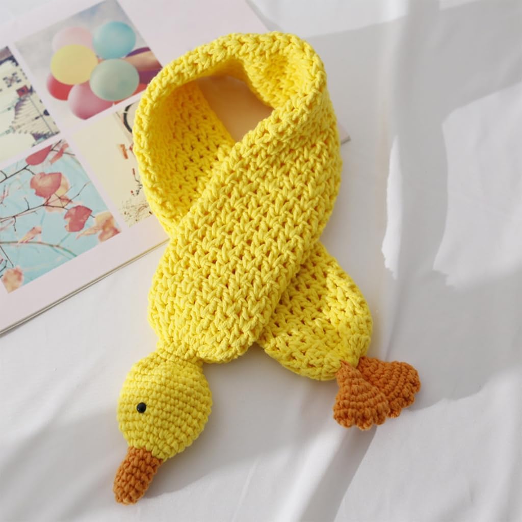 Cartoon Designs Crochet Scarf for Children's Fall and Winter Wear Knitted Warm Scarves Wrap Neckerchief Neck Warmer