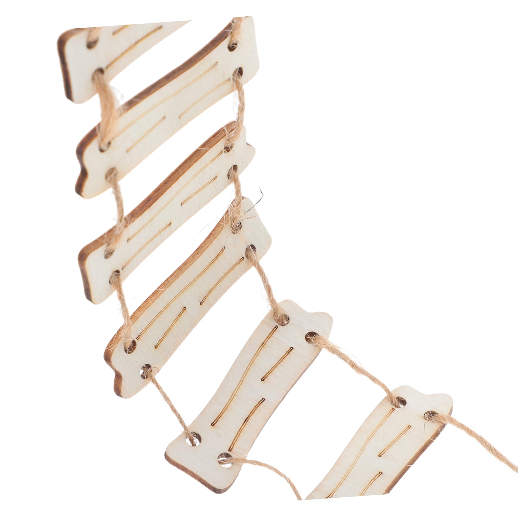 Toddmomy 1 Set Miniature Wooden Rope Ladder, Fairy Garden Mini Rope Ladder for DIY Dollhouses Yard Crafts - Image 3