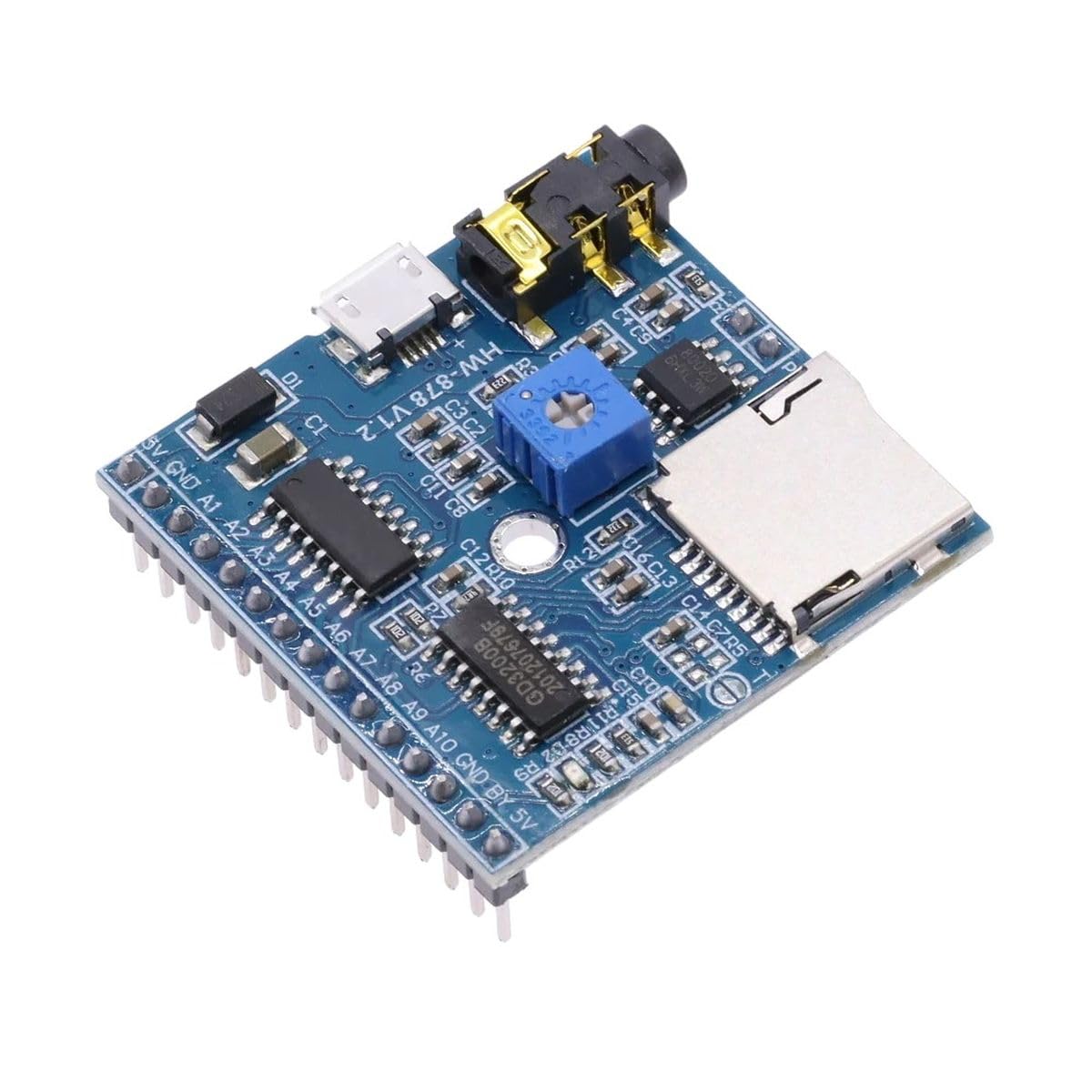 Voice Playback Module Dc 5V 1A Mp3 Reminder Board Tf-Card Slot Adjustable Potentiometer Serial Port Expansion Board for