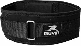 Cinturão de Musculação Muvin – Tamanho Ajustável – Fechamento de Contato – Cinto Levantamento de Peso – Treino – Powerlifting – Estabilização – Correção Postura e Coluna - Apoio Lombar – Conforto