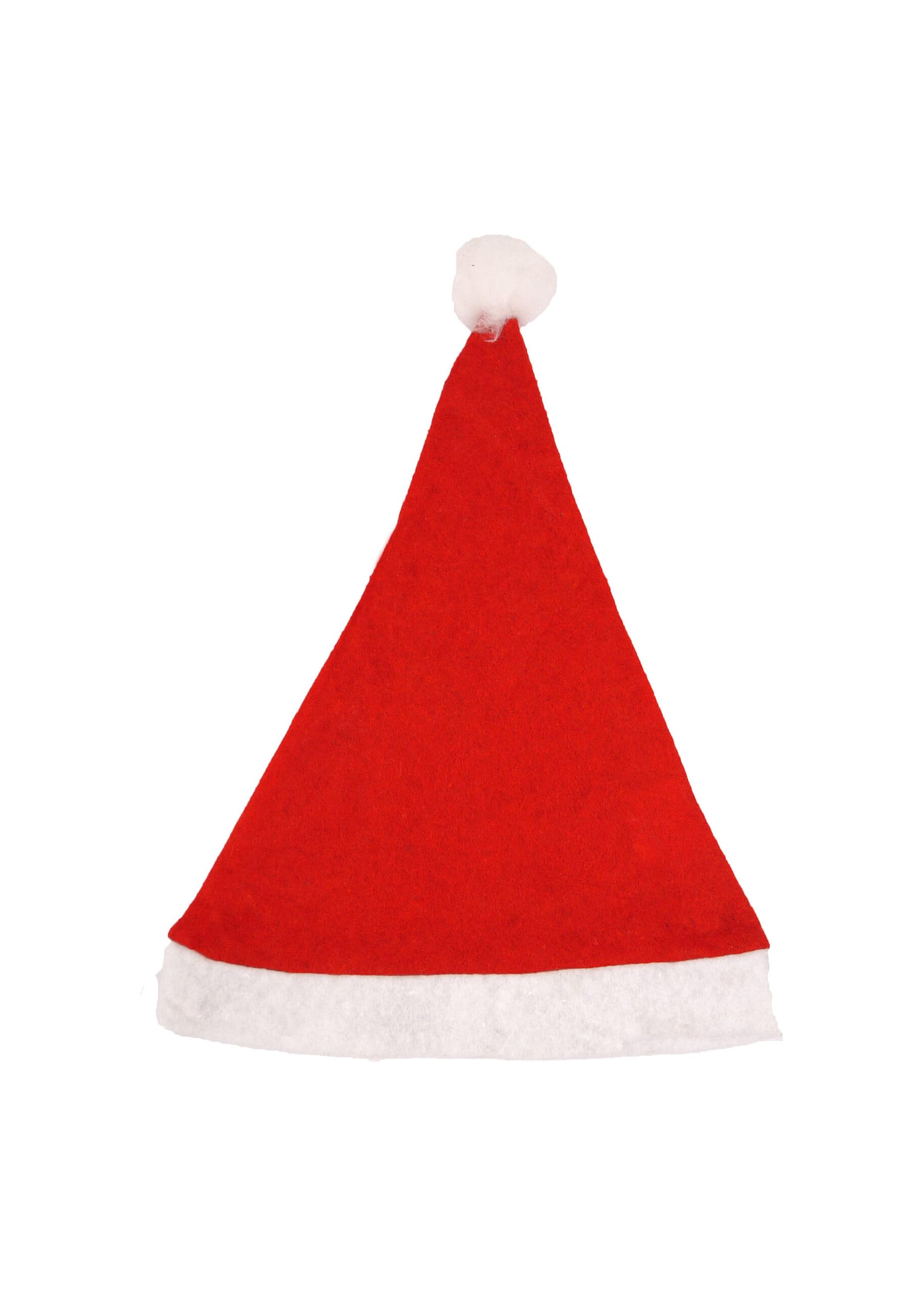 HENBRANDT 2 x Children’s Red Christmas Santa Hats with White Bobble Non Woven Fabric Hats Xmas Novelty Santa Gifts Stocking Fillers Kids Fancy Dress Costume Accessory for Boys and Girls