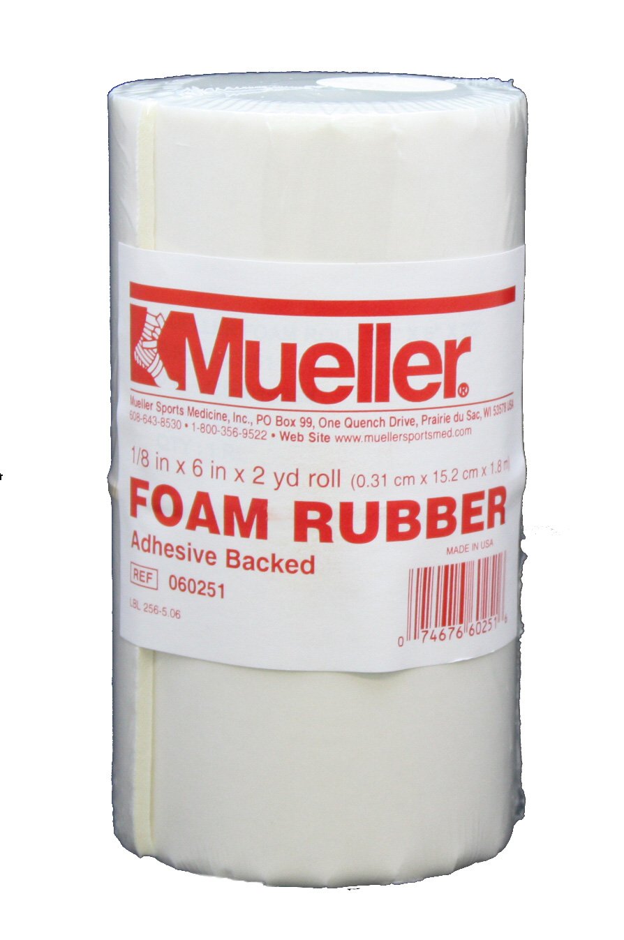 Mueller Foam Rubber - Adhesive Backed, Open Cell, 1/8" x 6" x 2 yd roll