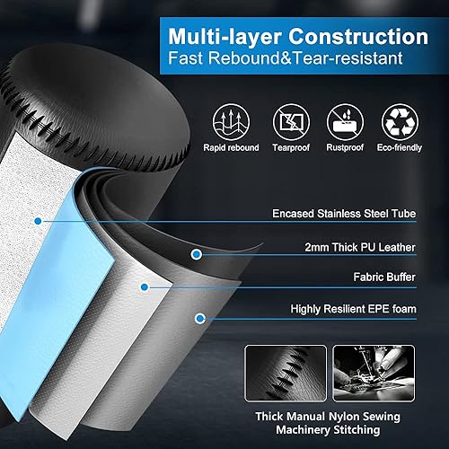 Miniatura 4 de GIKPAL Saco de boxeo con golf de boxeo, bolsa de boxeo pesada con soporte para adulto, bolsa de kickboxing de pie para entrenamiento de artes