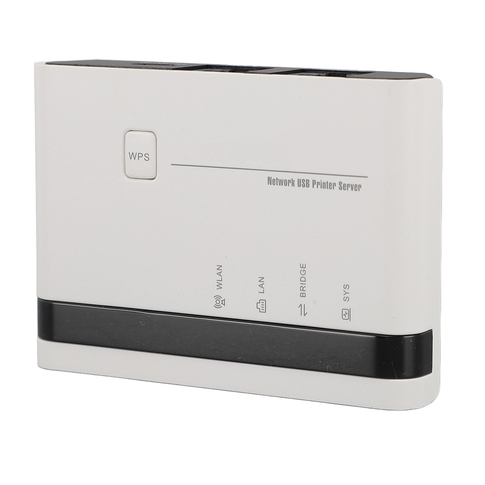 Cuifati Server Stampante USB con 2 Porte 10/100Mbps, Server di Stampa Rete Wireless Cablata per Uffici Domestici 7 8 10 11 OS X (Spina europea)