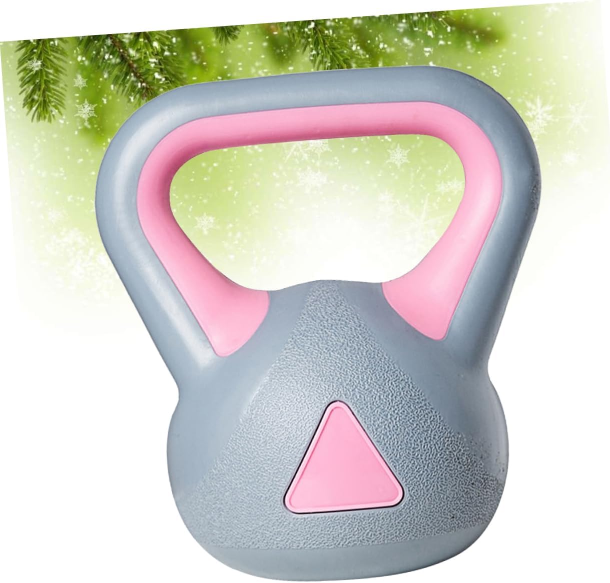 1Pc Rubberized Kettlebell for Women's Fitness Training Non Slip Grip for Home Workout Gray Pink Color for Arm Muscle Strengthening Sculpting