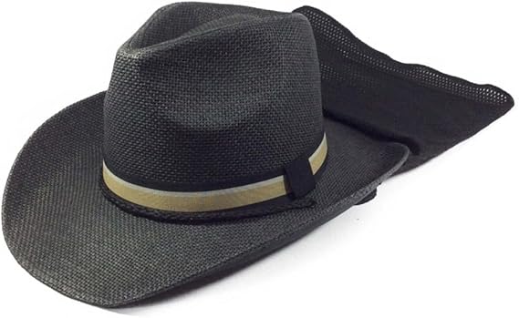 Amazon 麦わら帽子 メンズ 150遮光マニッシュタレ付き ブラック ガーデニング 帽子 農作業 Uv 日よけ ゴルフ ハット おしゃれ Uvカット 紫外線 日焼け つば広 春 夏 首 首ガード ブラック ハット 通販