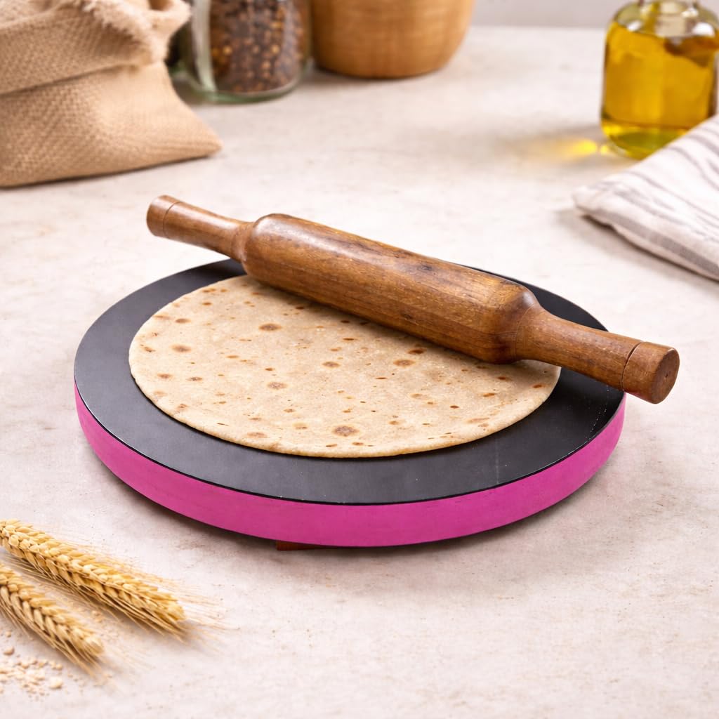 Jaipur Ace Juego combinado de madera de palisandro puro hecho a mano de madera de palisandro Chakla Belan/Roti/Chakla Belan/Chapati Maker/Papad Chakla para el hogar y la cocina