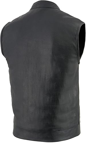 Miniatura 25 de Milwaukee Leather Chaleco de cuero premium para motociclista estilo club para hombre LKM SH
