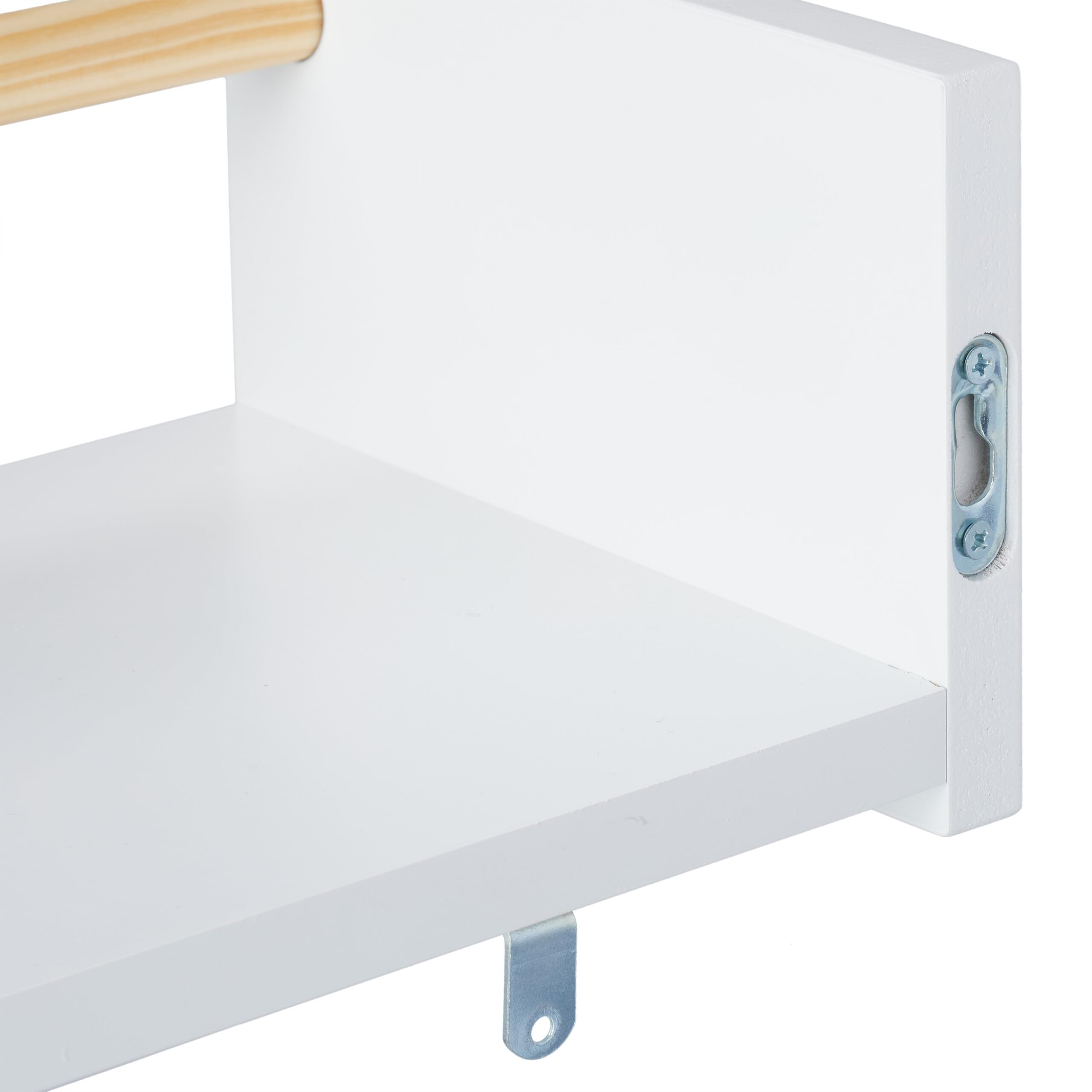 Relaxdays Estantes de Pared Infantiles, Set de 3, Baldas Flotantes Niños, 12x50x18 cm, Estantería Niños, Blanco/Natural
