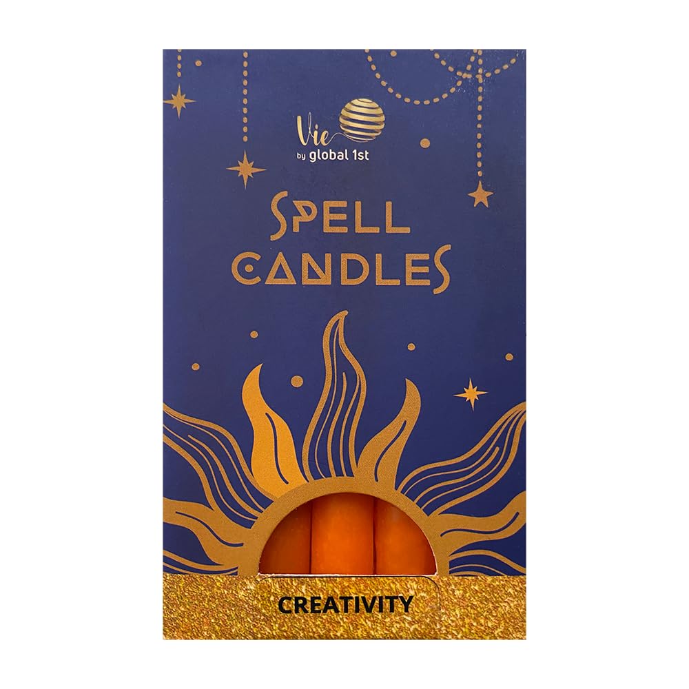 VIE Spell Candles, Handmade & Unscented, Pack of 5, Creativity