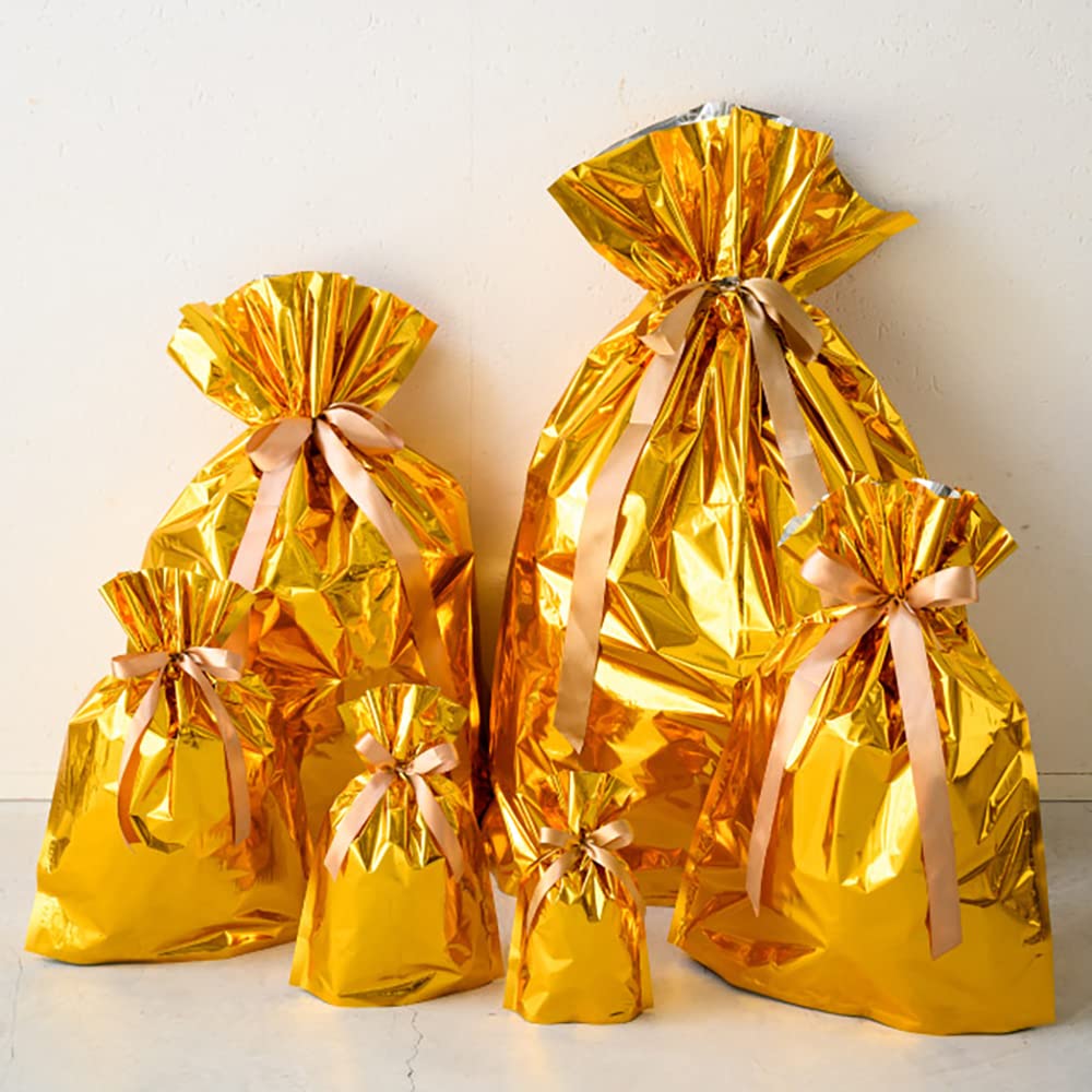 ラッピング・包装 GOLD KING Amazon.co.jp: ヘッズ ラッピング袋 45×63×15cm M ゴールド 10枚