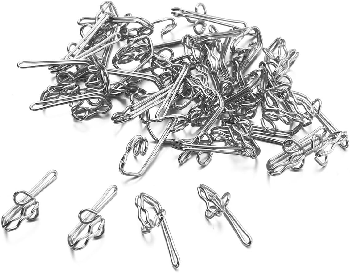 Silver Decorative Curtain Hook Iron Wire 12x28mm 80 Pcs for Bedroom