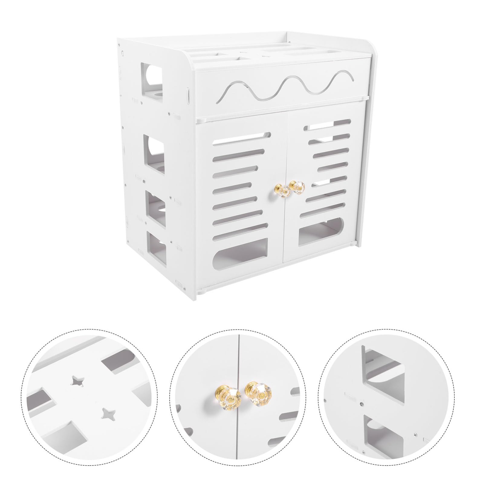 Holibanna scatola di immagazzinaggio del router Forniture per la casa scatole di immagazzinaggio con coperchi deposito cavi Organizzatore del cavo della scrivania porta cavo pvc bianca