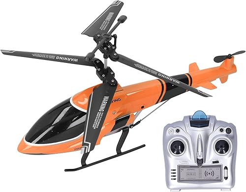 SPYMINNPOO 2.4G Helicóptero eléctrico RC Aviones Helicóptero de control remoto Juguete con luz LED Ideal Niños (Naranja)