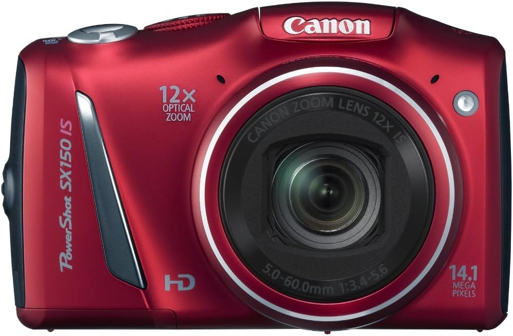 Canon PowerShot SX150 IS 14.1 MP Digital Camera with 12x Wide-Angle Optical Image Stabilized Zoom with 3.0-Inch LCD (Red) (OLD MODEL)