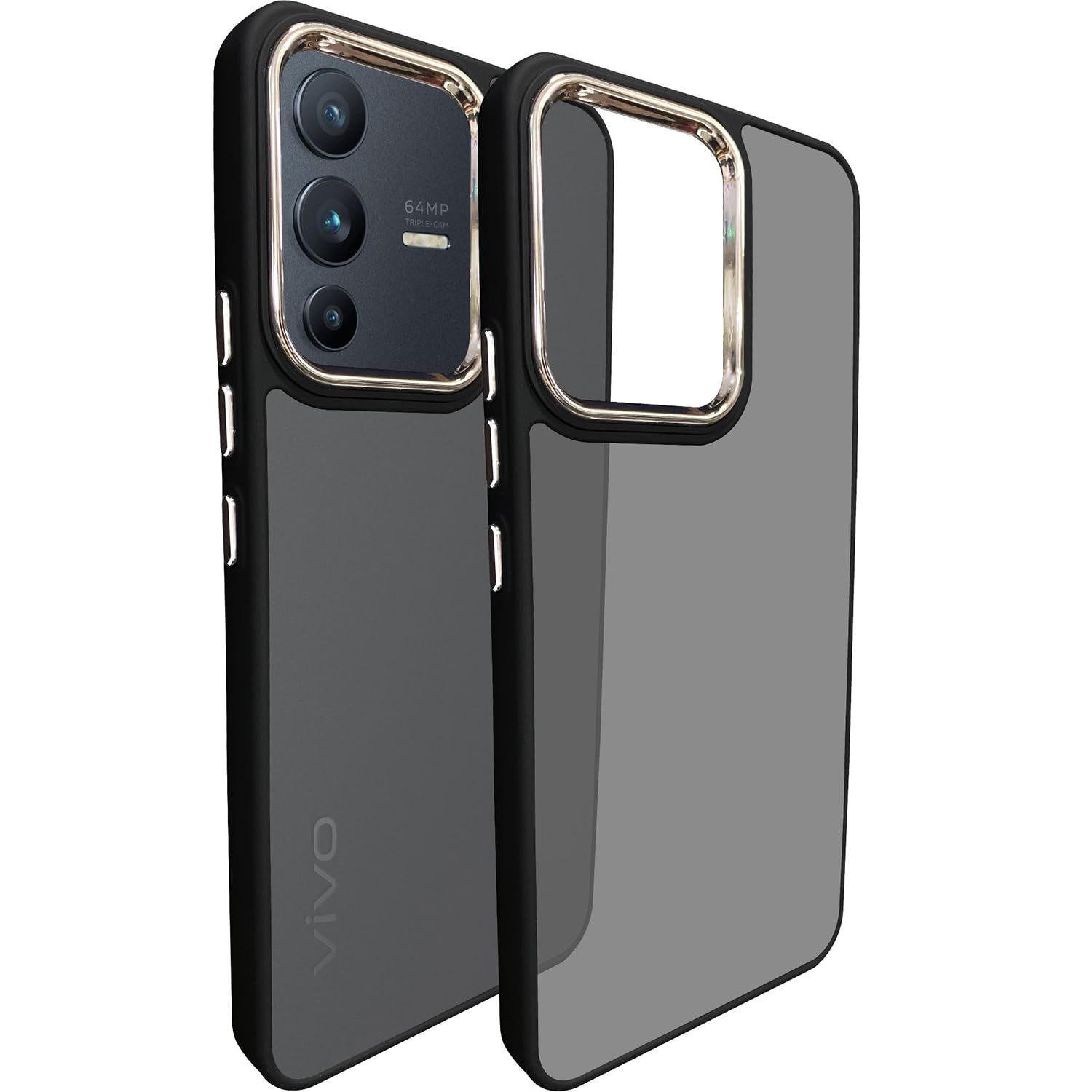 A rtistque Frosted Translucent Back Cover Case for Vivo V23 5G | Electroplated Chrome Ring | Raised Camera Edges for Protection | Smooth Sides TPU - Black (B0BSTXJRJ5) Amazon Price History, Amazon Price Tracker