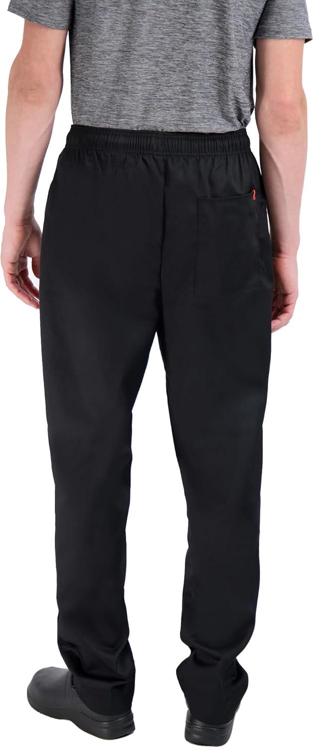 Happy Chef Poly Cotton Print Baggy Pants (Black, 2X-Large)