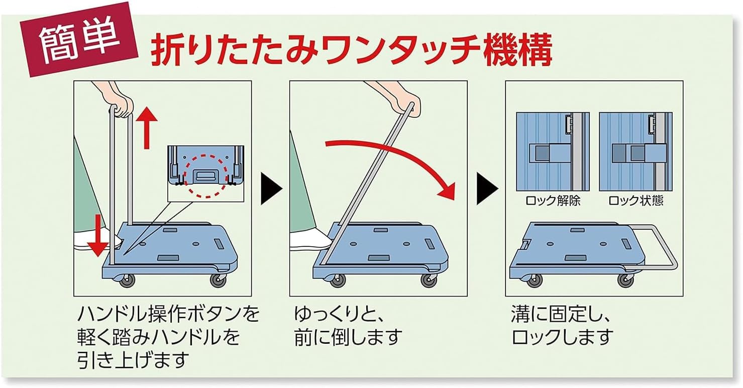 こまわり君 省 音G車輪 600×390 ブラック MP-6039N2-BK 折りたたみ 軽量 静か 静音 【プラットフォームハンドト】