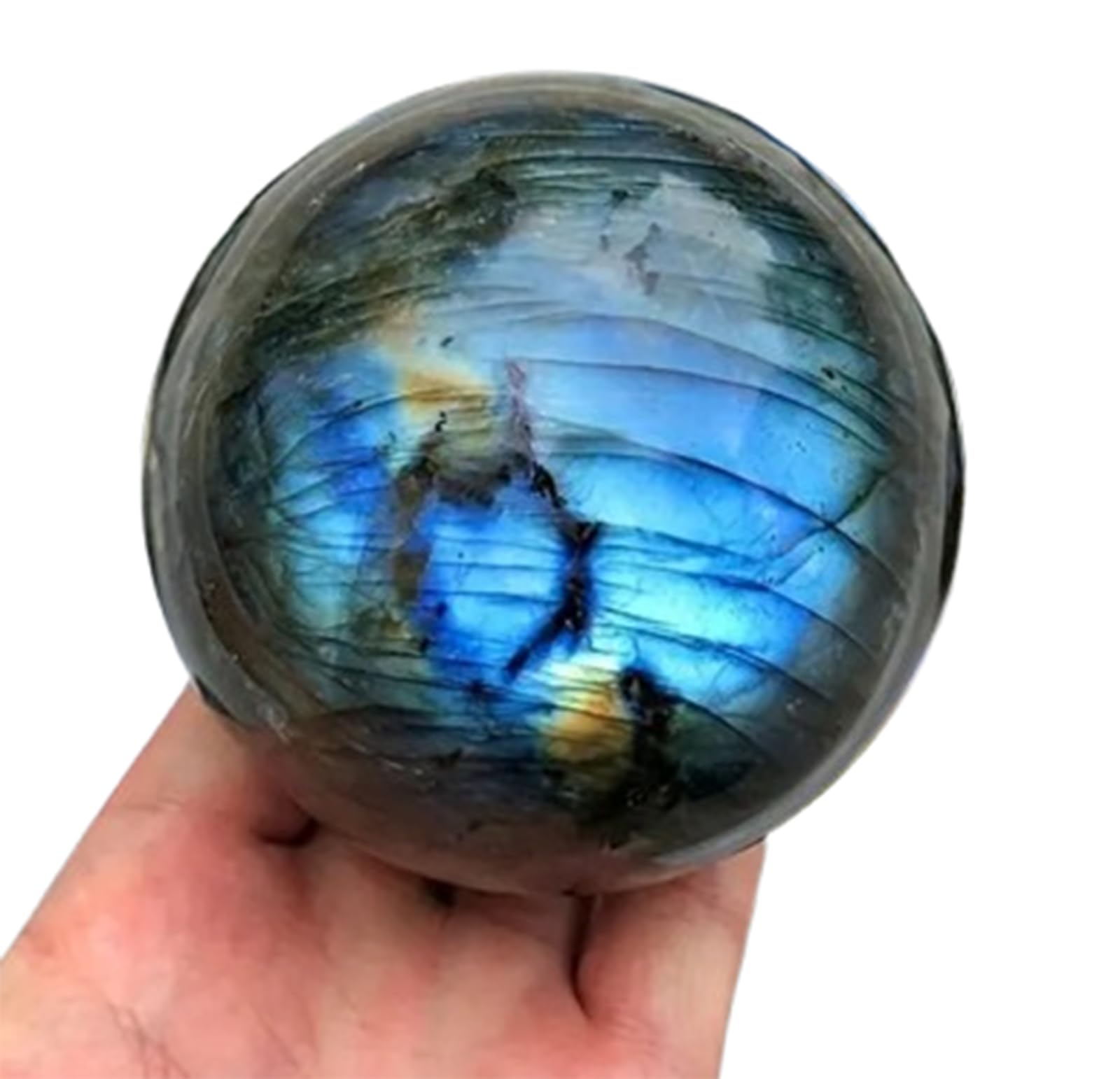 YLQUXEUV 50mm, Labradorite Crystal Ball Polished Moonstone Crystals Sphere Collectible Figurines Divination Home Decor