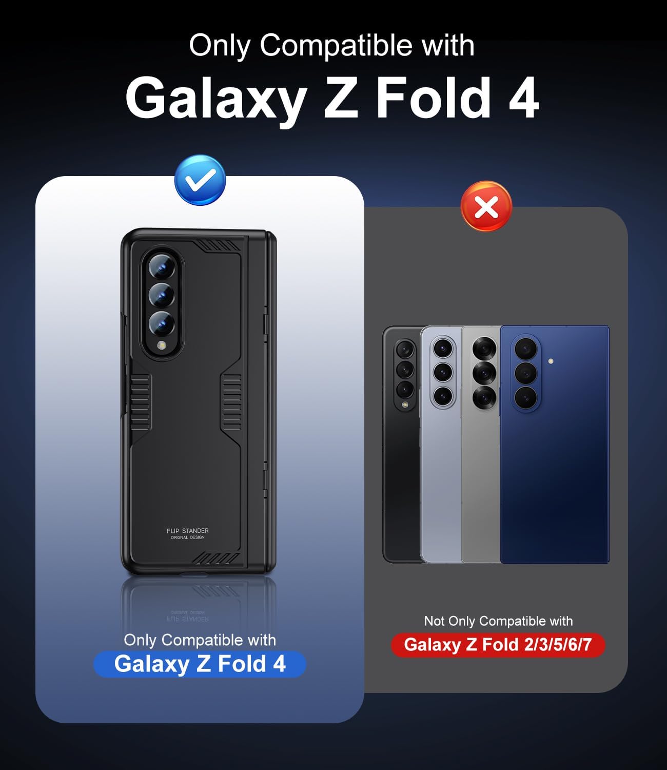 Kaiiecal for Samsung Galaxy Z-Fold-4 Privacy Case:[Hidden Kickstand][Wireless Charging] Slim Hinge Protection Lightweight Stand Phone Cover Case with Privacy Screen Protector Black