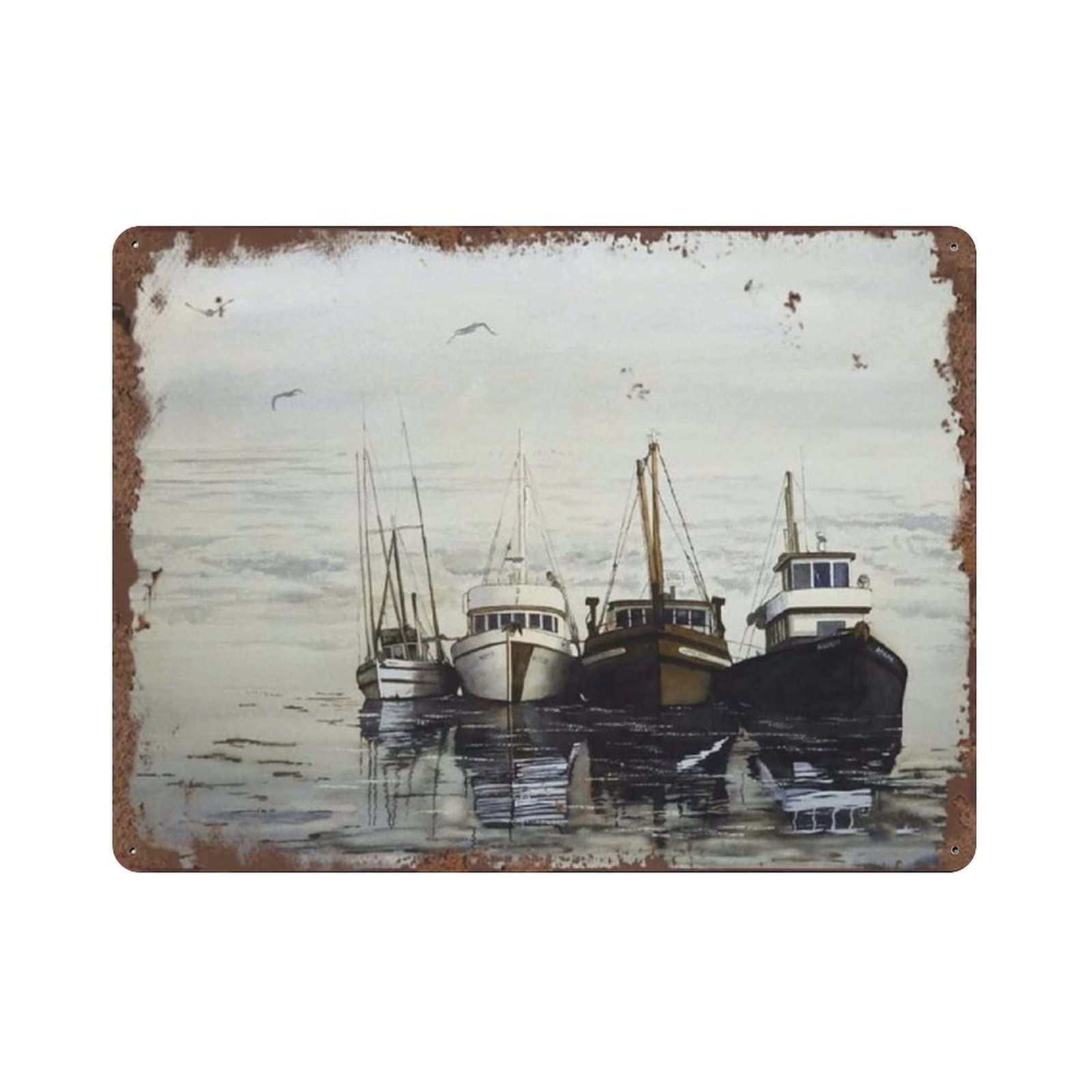 woodlogic Metal Tin Sign WaitingThe Storm Vintage Tin Poster Metal Sign Wall Decoration Country Kitchen Home Garage Decor 12"x16"