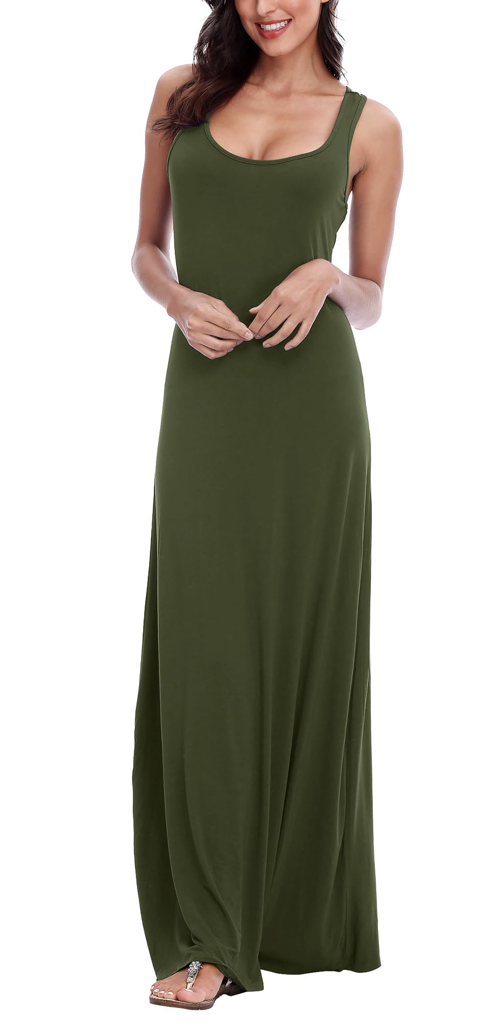 EXCHIC Women's Sexy Tank Top Maxi Long Dress Casual Sleeveless Summer Beach Dress