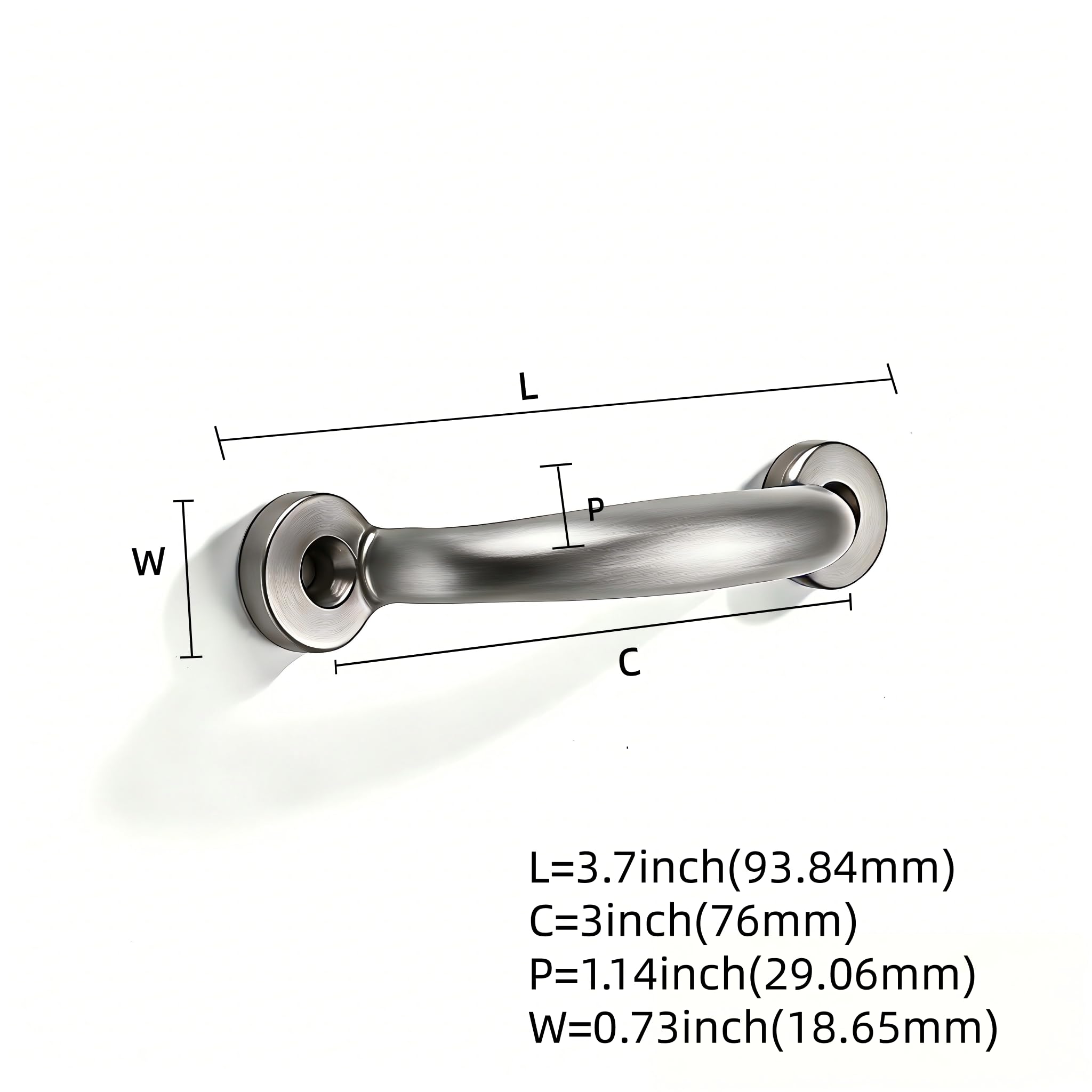 KHTUMEWARE-BRASS Brushed Nickel Cabinet Pulls CTC 3 in (76 mm) in Brushed Nickel — KHTUMEWARE