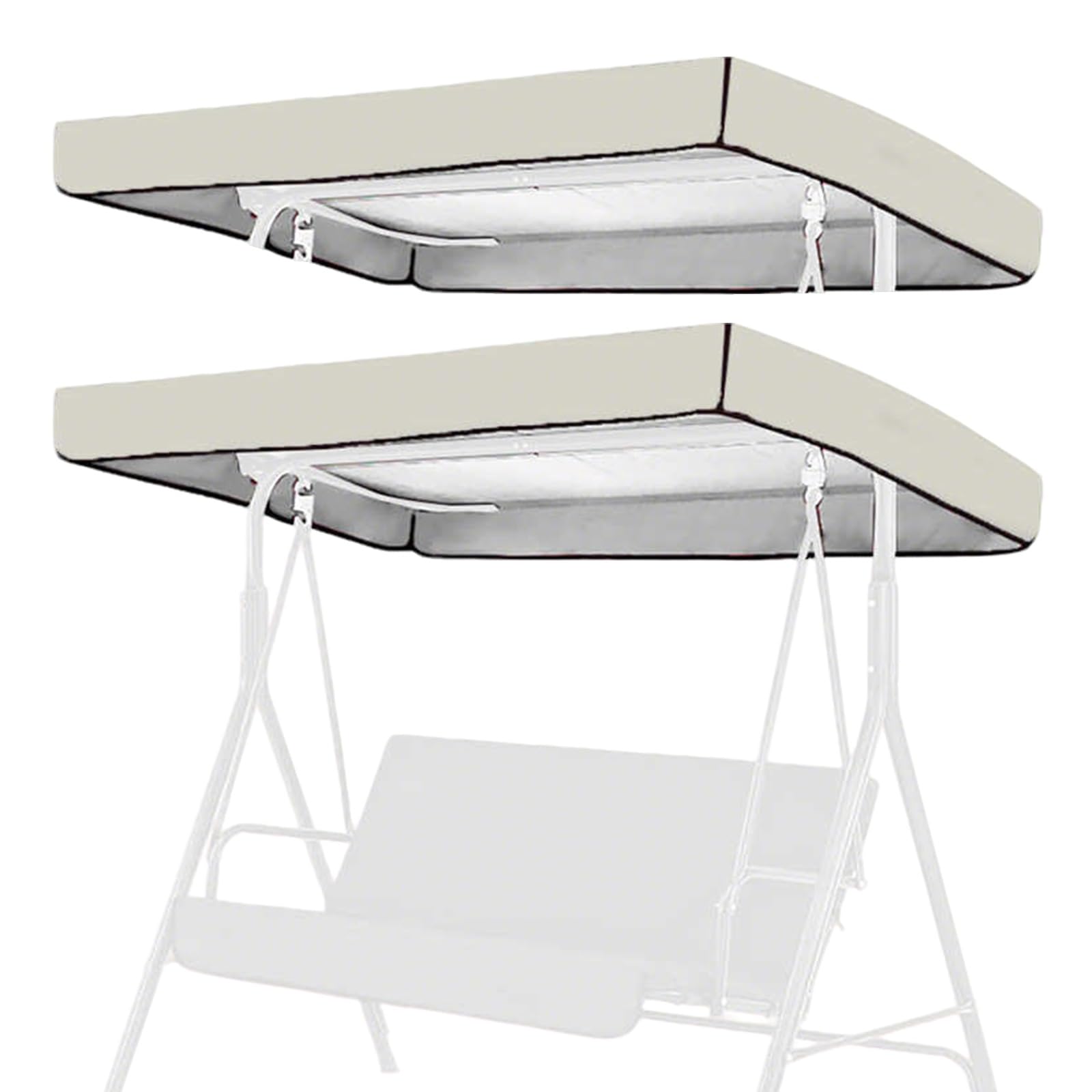 Toldo para columpio jardín gris 213x122cm en tela Oxford 210D duradera