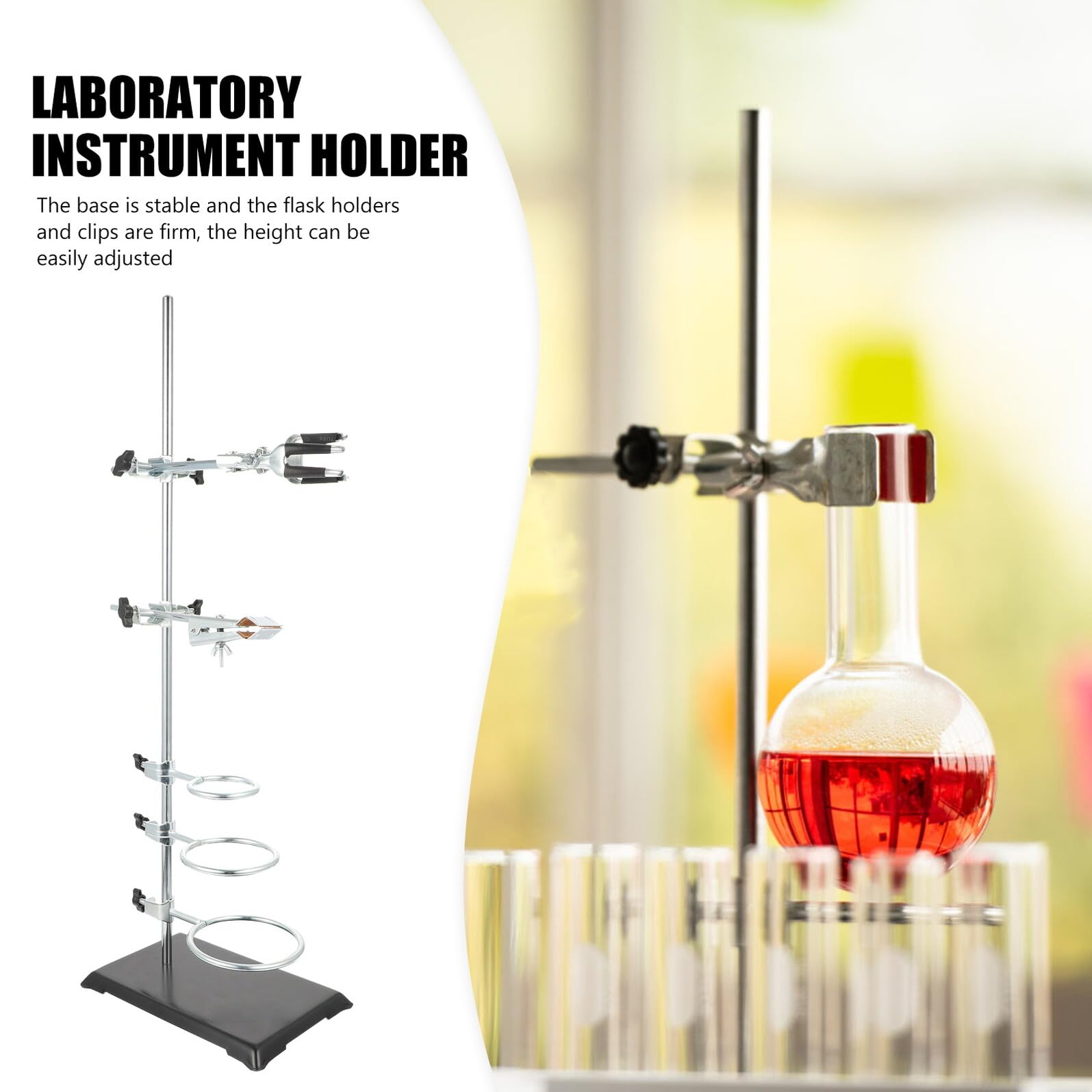 ERINGOGO Laborinstrumenten-halter Metallständer Laborregal mit Stabiler Basis für Chemielabor Experimente Vielseitig Verwendbar
