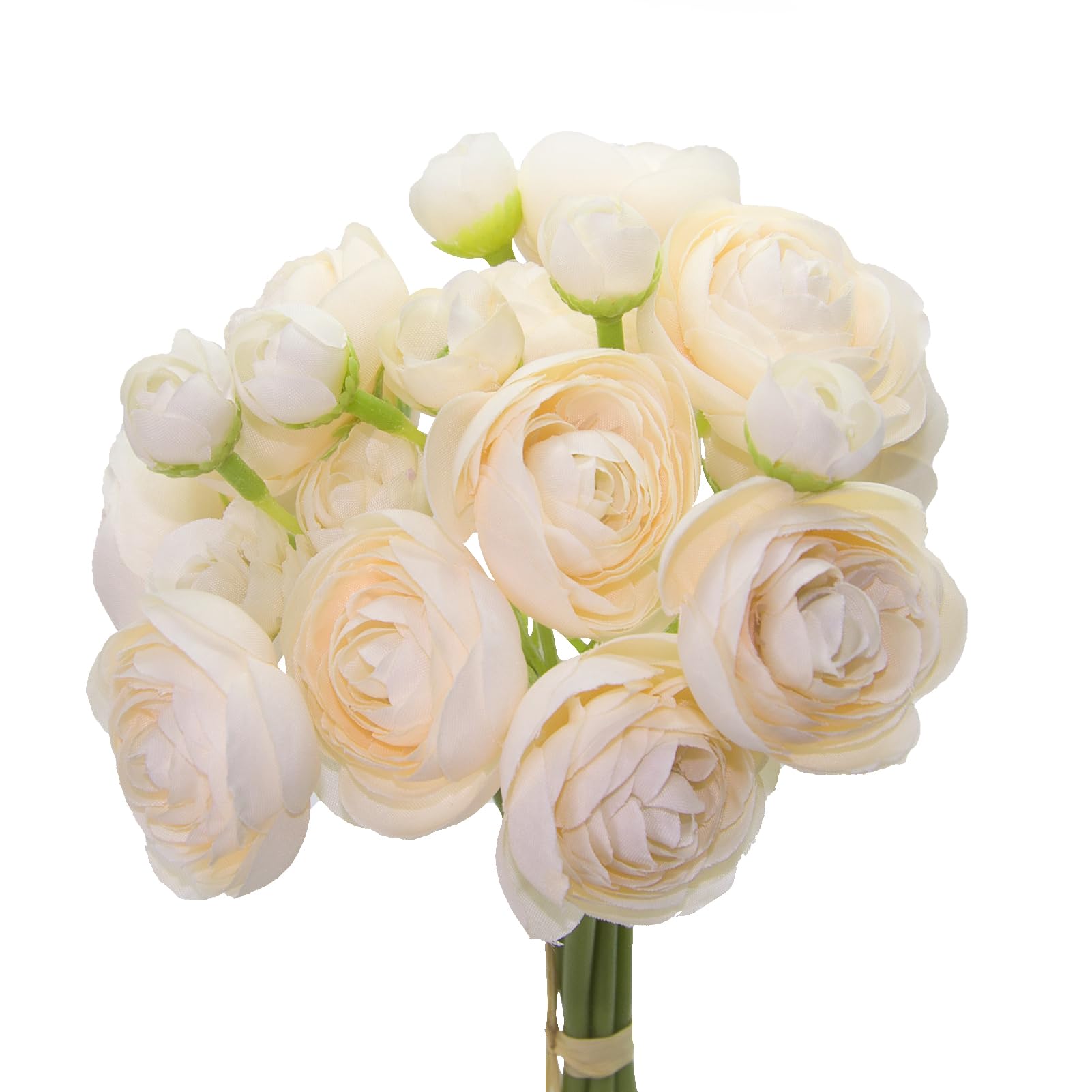 Silk Ranunculus Bouquets for Decor, 6 Pcs Champagne Artificial Flowers Faux Ranunculus, 11 Inch Artificial Ranunculus Flowers for Bridal Shower,