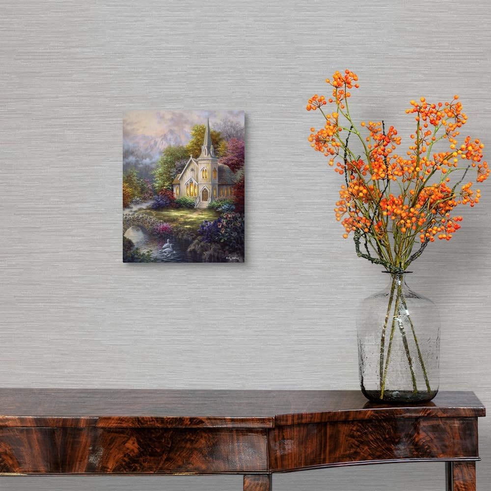 CANVAS ON DEMAND Serenity Canvas Wall Art Print by Nicky Boehme, Contemporary, Home Decor, Landscape, Artwork,8" x10in