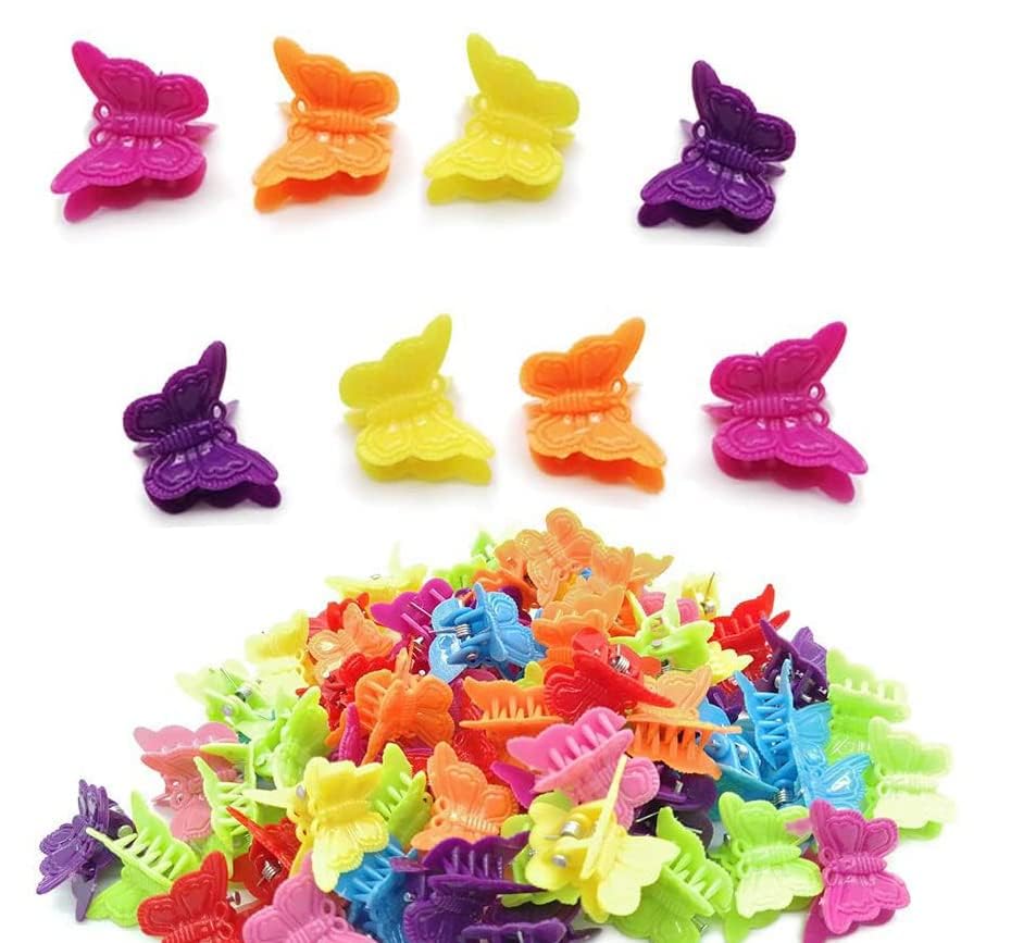 Mini pinces à cheveux papillon pastel (x50) de style années 90 pour coiffure fille et femme