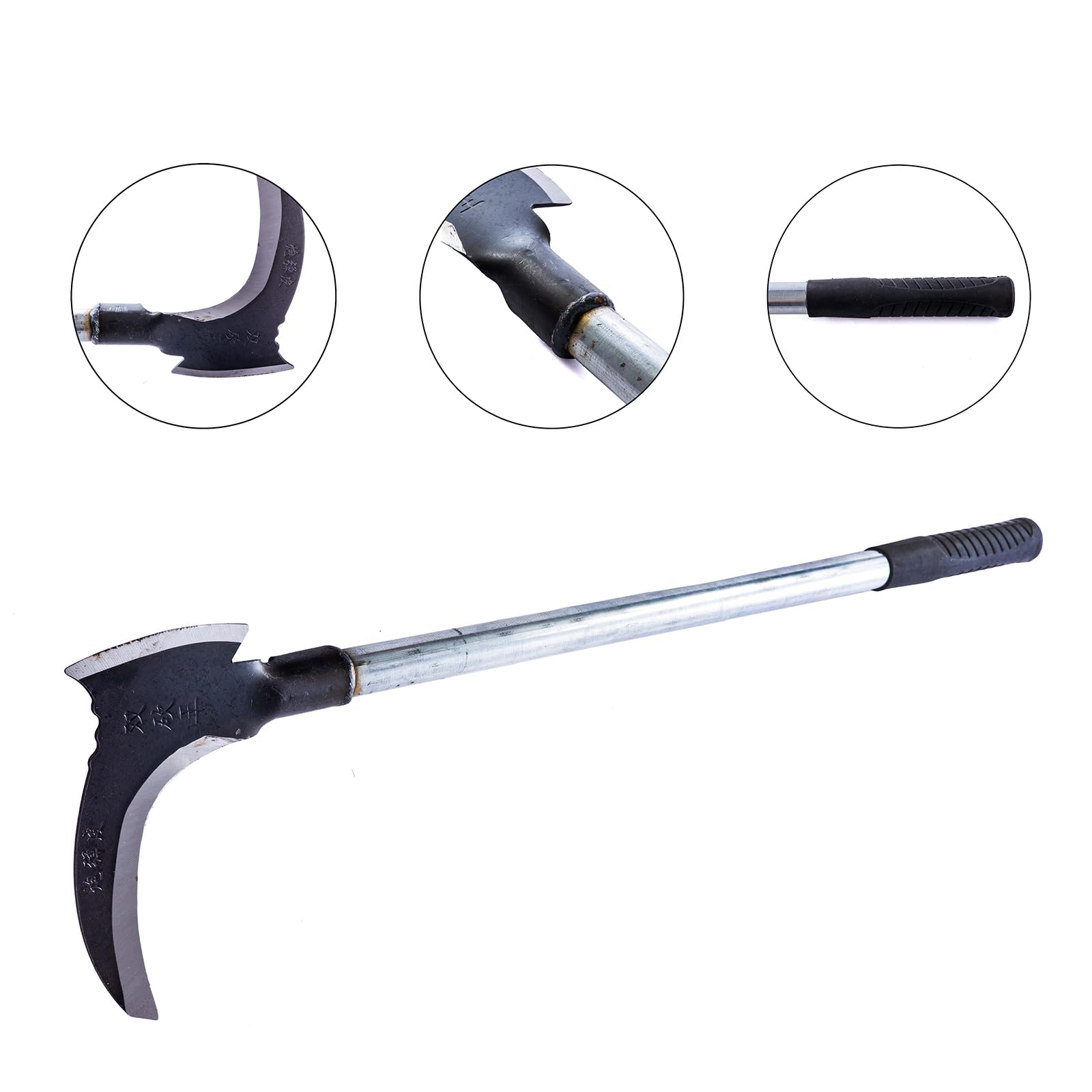 Général Acier au Manganèse Tondeuse Faucille Métal Durable Outil de Coupe Ménage Agricole Outils Multifonctionnel Double Faucheuse pour Outils de Jardin (D)