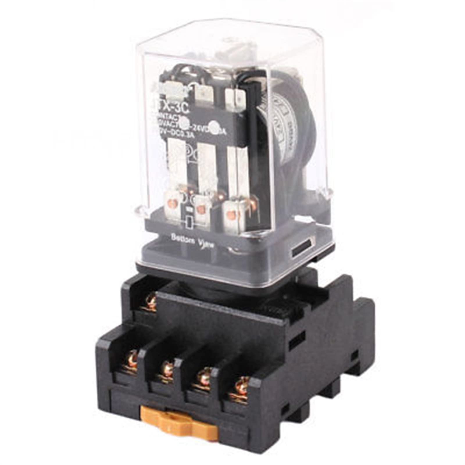 VDOQTLJT JTX-3C DC 24V Coil 11P 3PDT 3NO 3NC Power Relay + Base Socket