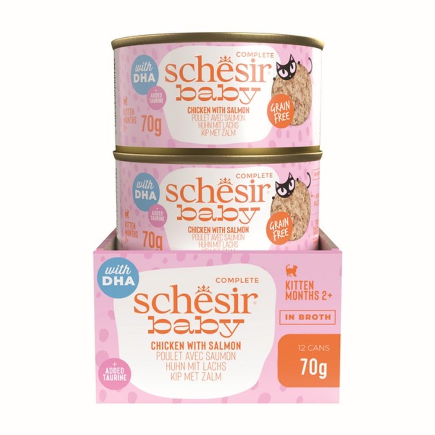 Schesir Baby Kitten Wholefood - Chicken With Salmon 70g x 12 Cans