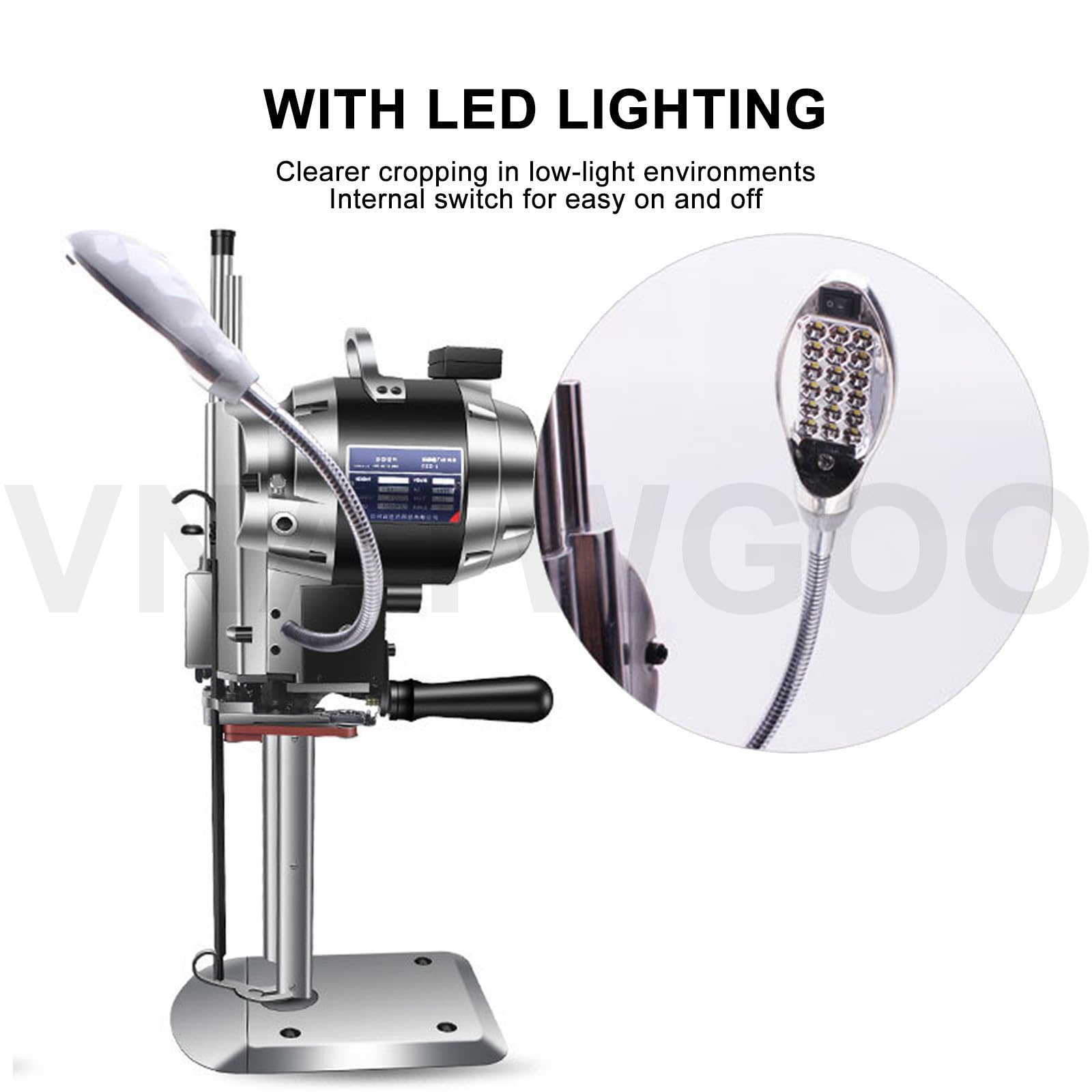 Taglierina Verticale per Tessuti A Lama Dritta, con Affilatura Automatica E Illuminazione A LED, Utensile Elettrico per Il Taglio di Tessuti, per Tappeti in Pelle E Tappeti Cartone,8inches
