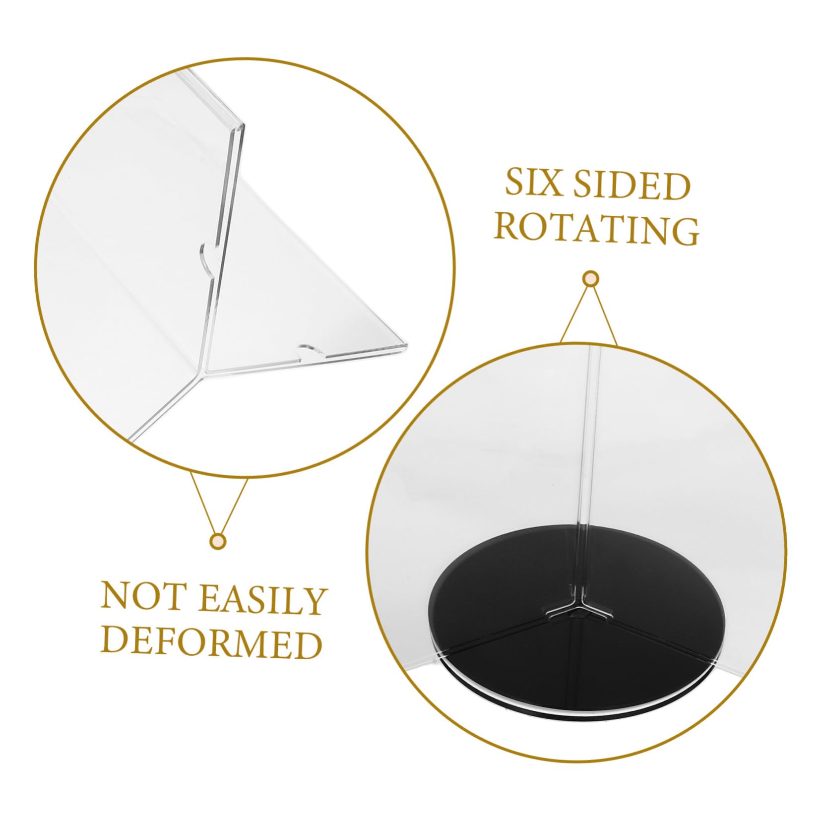 VILLCASE Soporte para Letreros Verticales A5 Acrílico Giratorio de 6 Caras con Base Estable para Exhibición de Menús en Oficina, Restaurante y Tienda