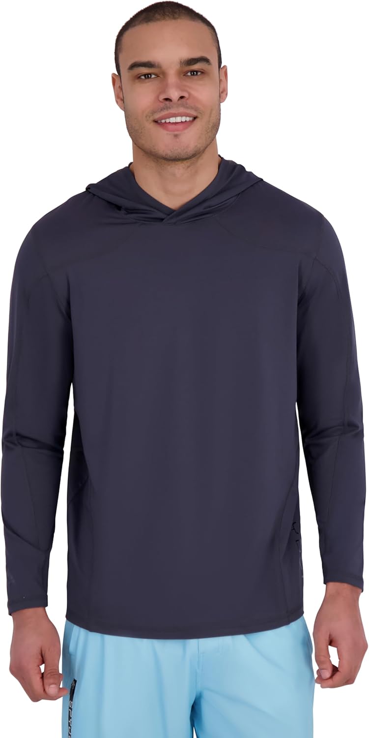 Spyder Men's Hooded Long Sleeve Rashguard – Quick-Dry Long Sleeve Swim Shirt, Sun Protection
