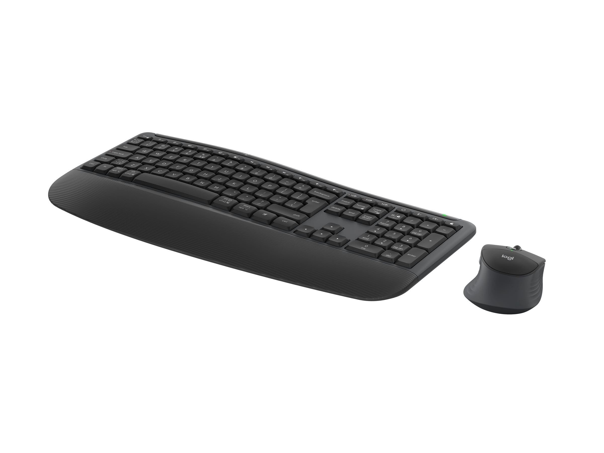 Logitech Signature Comfort Plus Combo MK880 für Unternehmen, kabellose Tastatur und Maus in Standardgröße mit Handballenauflage, leisen Tastenanschlägen, sicherem Empfänger, Bluetooth, Windows/macOS