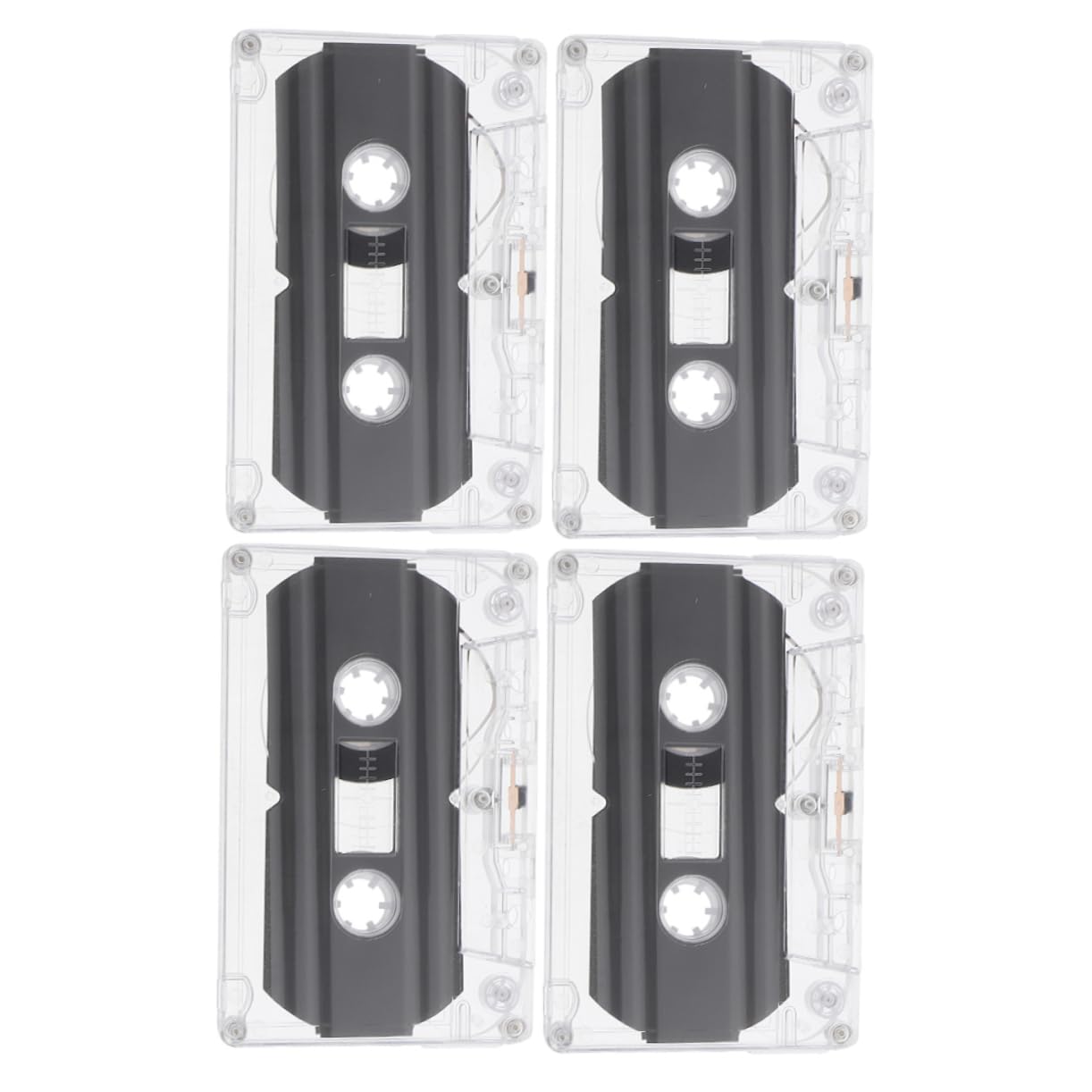 BELLIFFY 8pcs Blank Audio Cassette Tapes Recordable Tapes Transparent Case for Music Teaching Projects Compatibility