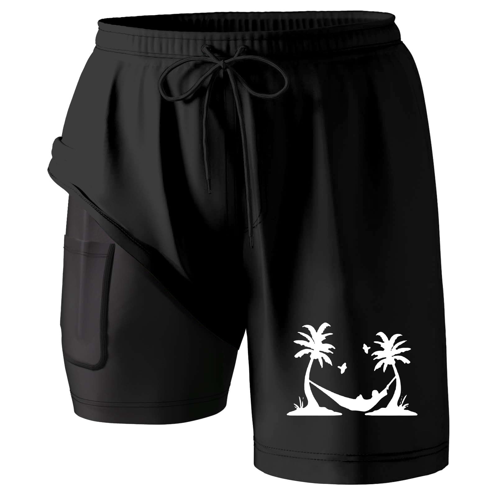 Générique Homme Short de Bain,Boardshort Bermuda Séchage Rapide Bain Garcon Maillot Slip 1 Piece pour Surf Sport Natation Casual Loisir Piscine éTé Bleu