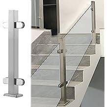 Balustrade Posts Balustrade Posts Glass Railing Post for Glass/Plastic/Wood/PVC Panel, Stair/Balcony/Garden/Patio/Deck Glass Balustrade Railing Post, Handrail Kit Mid Post H 85cm33.5"