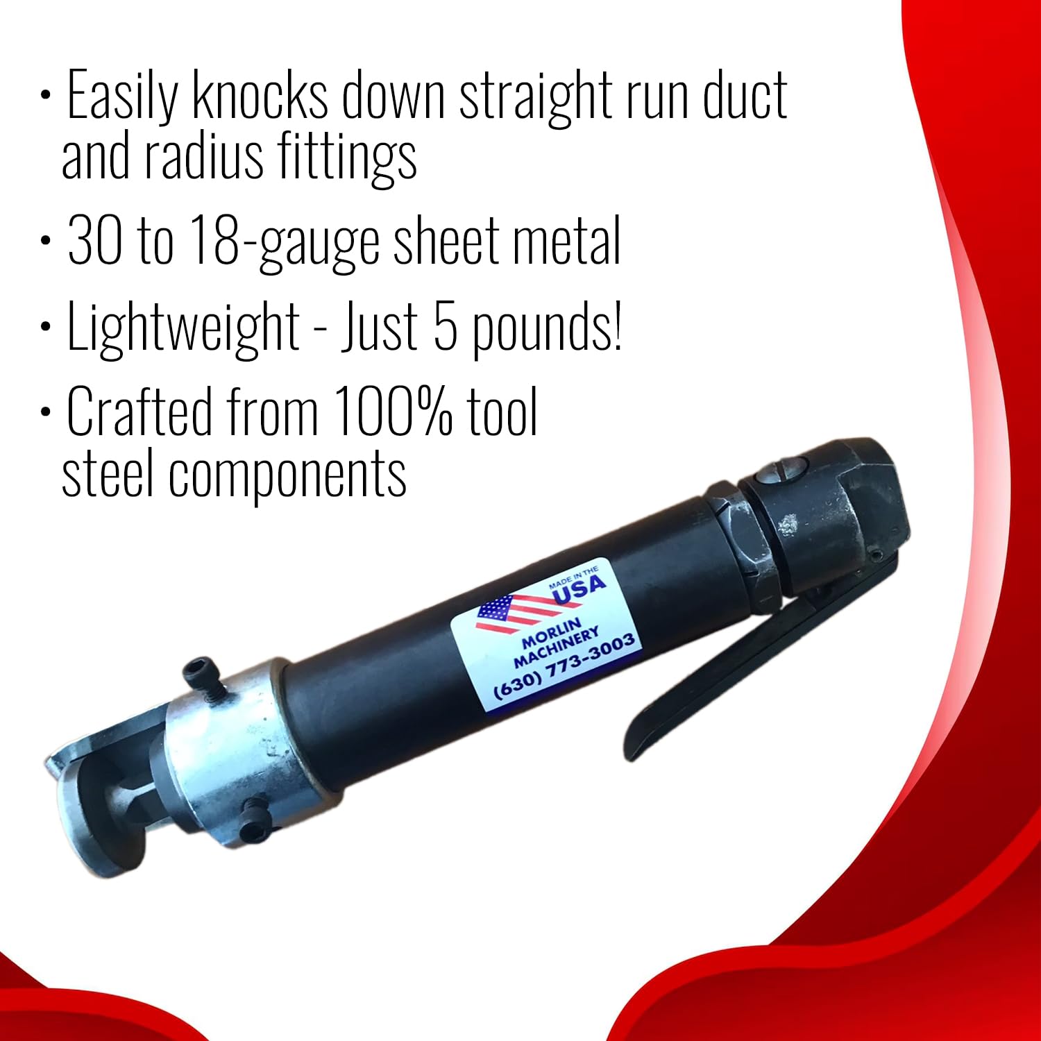 Morlin 5200 Side Lever Pneumatic Pittsburgh Lock Hammer for HVAC